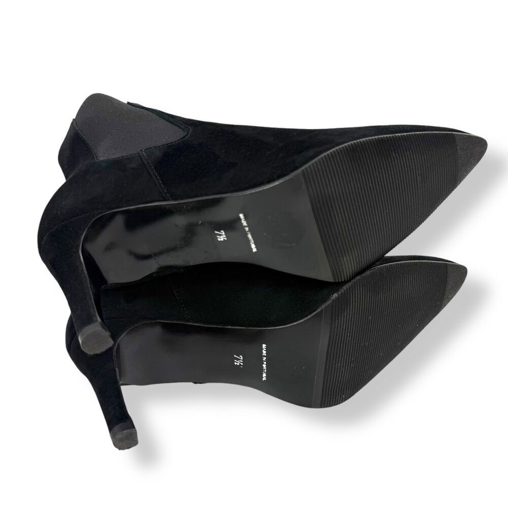 Brand new ANTONIO DE FARIA Portugal black suede pointed toe Chelsea heeled boots - Picture 7 of 16